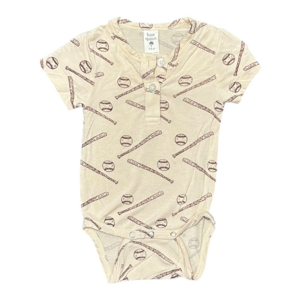 Kate Quinn Bamboo Baseball Print Outfit - Size 0-3m